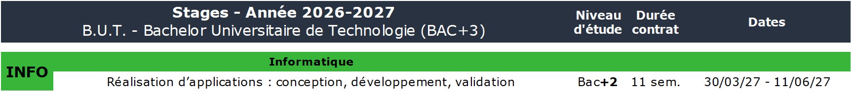 calendrier stages info 26/27